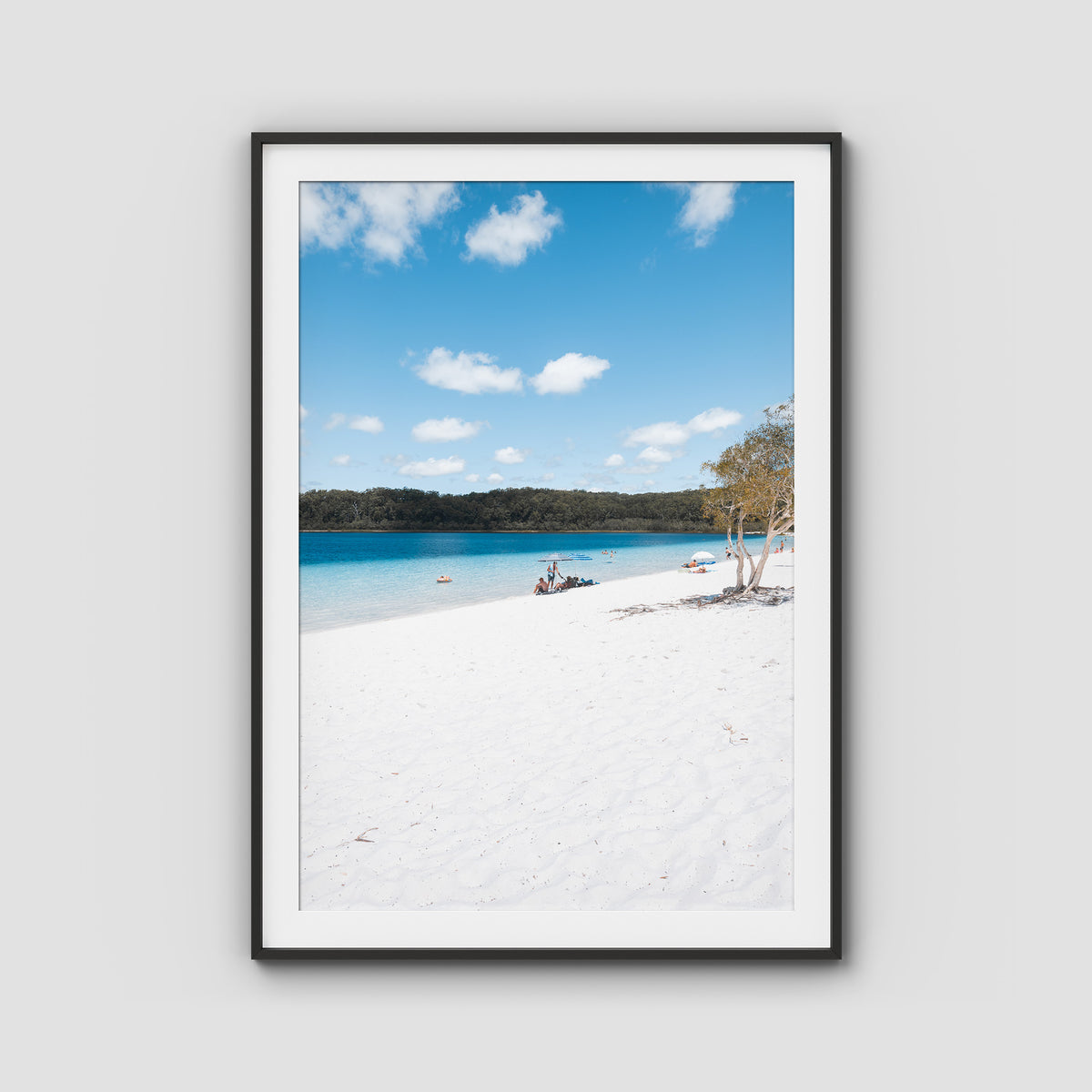 Lake McKenzie Beach ii - Fraser Island - Art Print - Traditional Frame - Black - Portrait