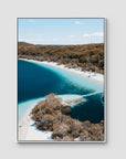 Lake McKenzie Aerial iii - Fraser Island - Art Print - Float Frame Canvas - White - Portrait
