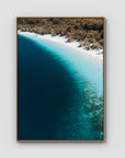 Lake McKenzie Aerial - Fraser Island - Art Print - Float Frame Canvas - Raw Oak - Portrait