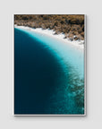 Lake McKenzie Aerial - Fraser Island - Art Print - Float Frame Canvas - White - Portrait