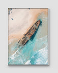 Maheno Shipwreck - Fraser Island - Art Print - Float Frame Canvas - White - Portrait