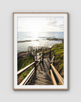 Champagne Pools Stairs - Fraser Island - Art Print - Traditional Frame - Raw Oak - Portrait