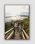 Champagne Pools Stairs - Fraser Island - Art Print - Float Frame Canvas - Raw Oak - Portrait
