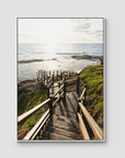 Champagne Pools Stairs - Fraser Island - Art Print - Float Frame Canvas - White - Portrait