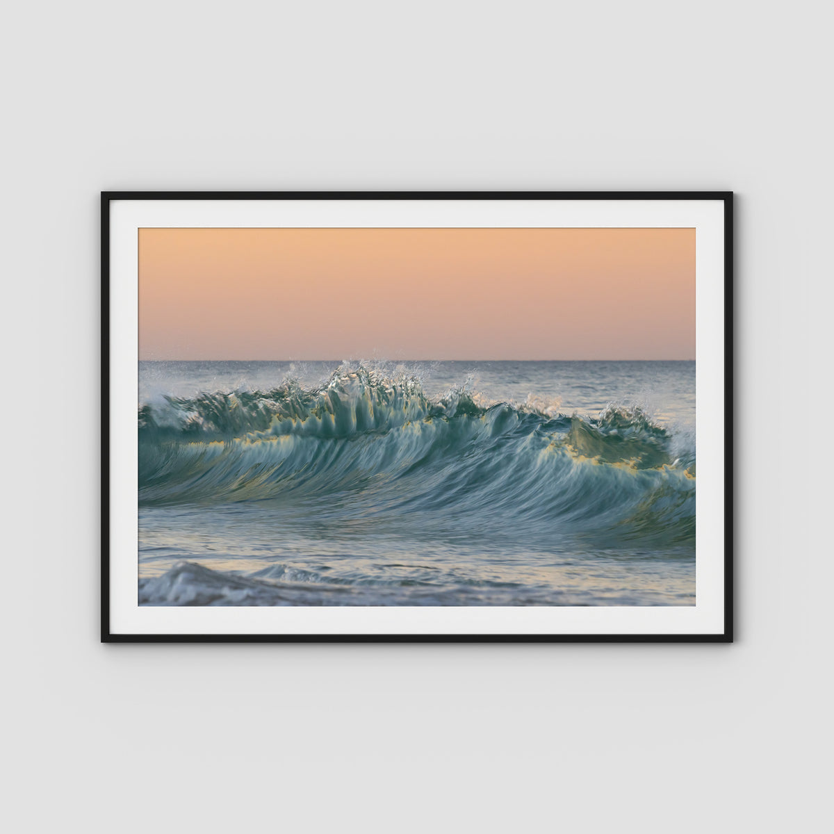 Wave Sunset Delight - Gold Coast - Art Print - Traditional Frame - Black - Landscape