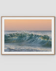 Wave Sunset Delight - Gold Coast - Art Print - Traditional Frame - Raw Oak - Landscape