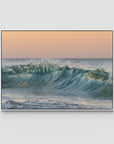 Wave Sunset Delight - Gold Coast - Art Print - Float Frame Canvas - White - Landscape