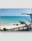 Coolangatta Bathing - Gold Coast - Art Print - Float Frame Canvas - White - Landscape