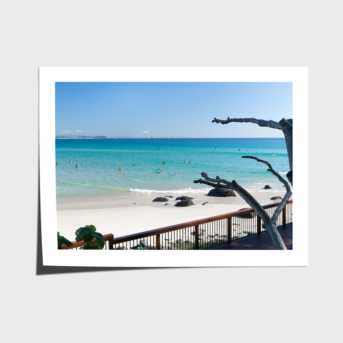 Coolangatta Bathing - Gold Coast - Art Print - Fine Art Paper - Unframed Print - Landscape