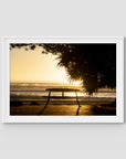 Burleigh Sun & Waves - Gold Coast - Art Print - Traditional Frame - White - Landscape