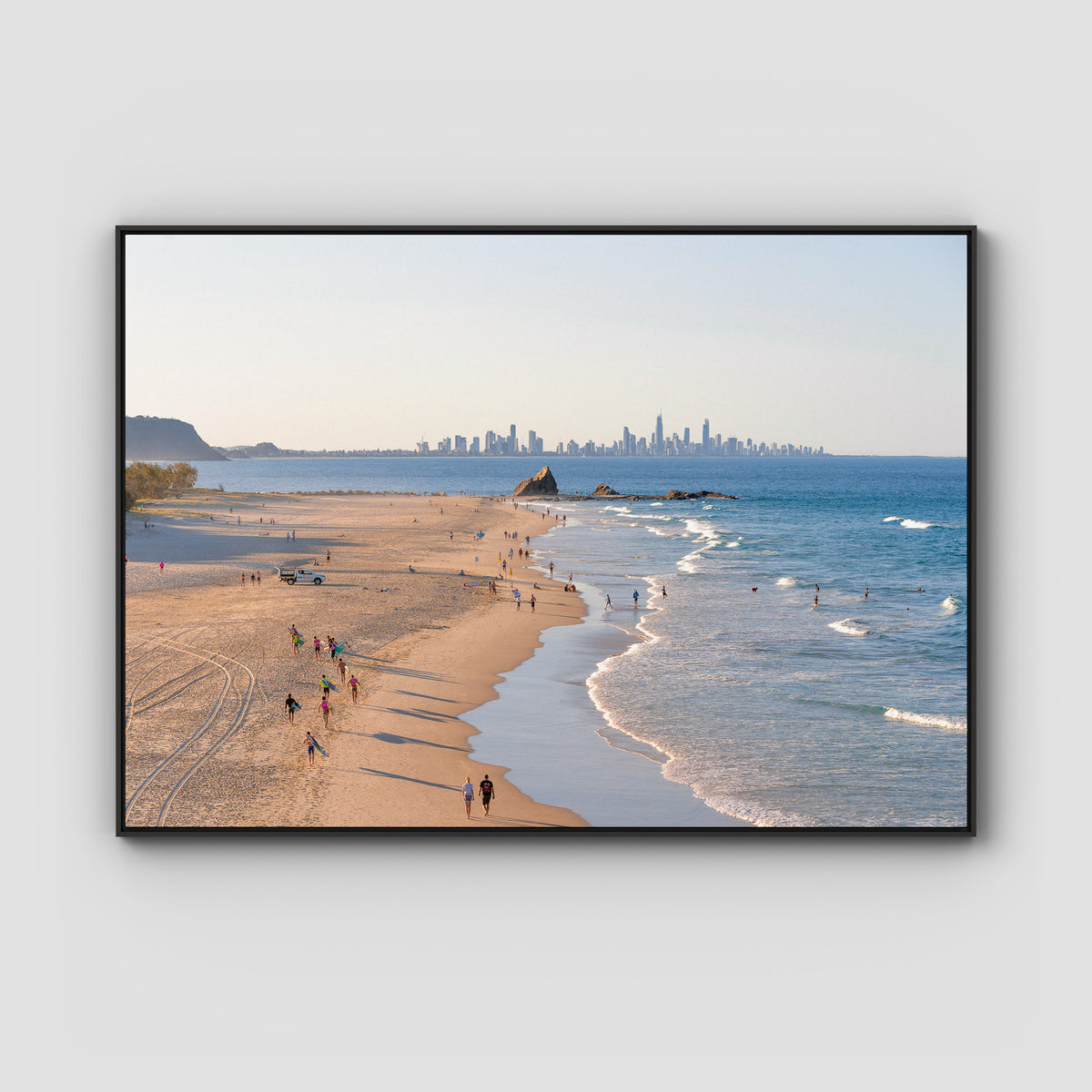 Elephant Rock Lookout - Currumbin - Gold Coast - Art Print - Float Frame Canvas - Black - Landscape
