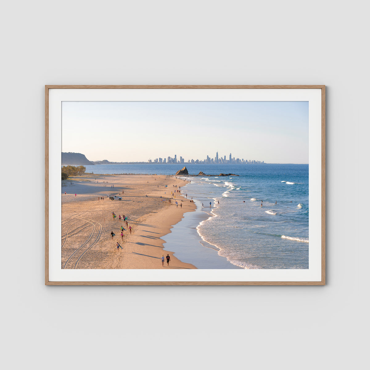 Elephant Rock Lookout - Currumbin - Gold Coast - Art Print - Traditional Frame - Raw Oak - Landscape
