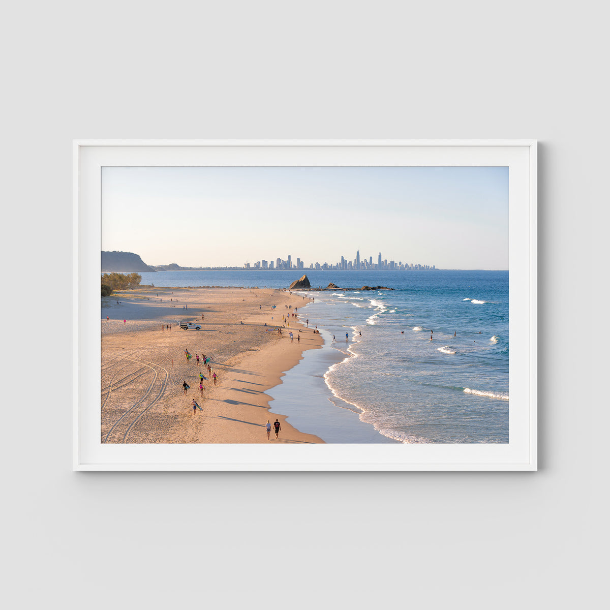 Elephant Rock Lookout - Currumbin - Gold Coast - Art Print - Traditional Frame - White - Landscape