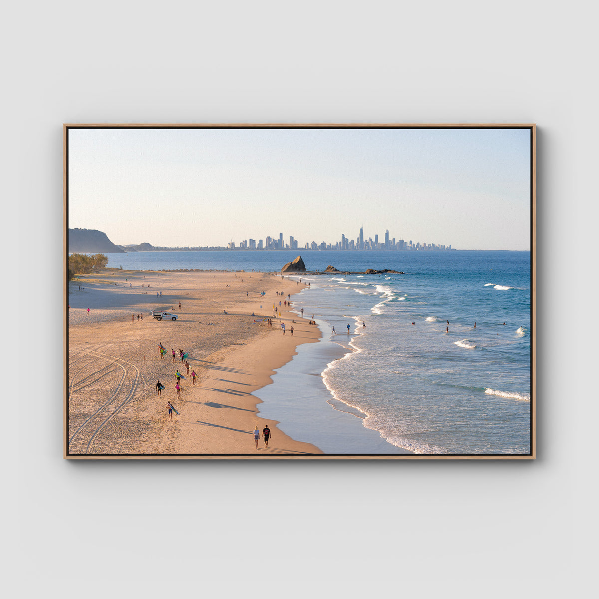 Elephant Rock Lookout - Currumbin - Gold Coast - Art Print - Float Frame Canvas - Raw Oak - Landscape