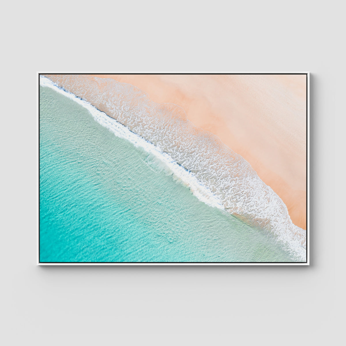Tidal Tones ii - Gold Coast - Art Print - Float Frame Canvas - White - Landscape