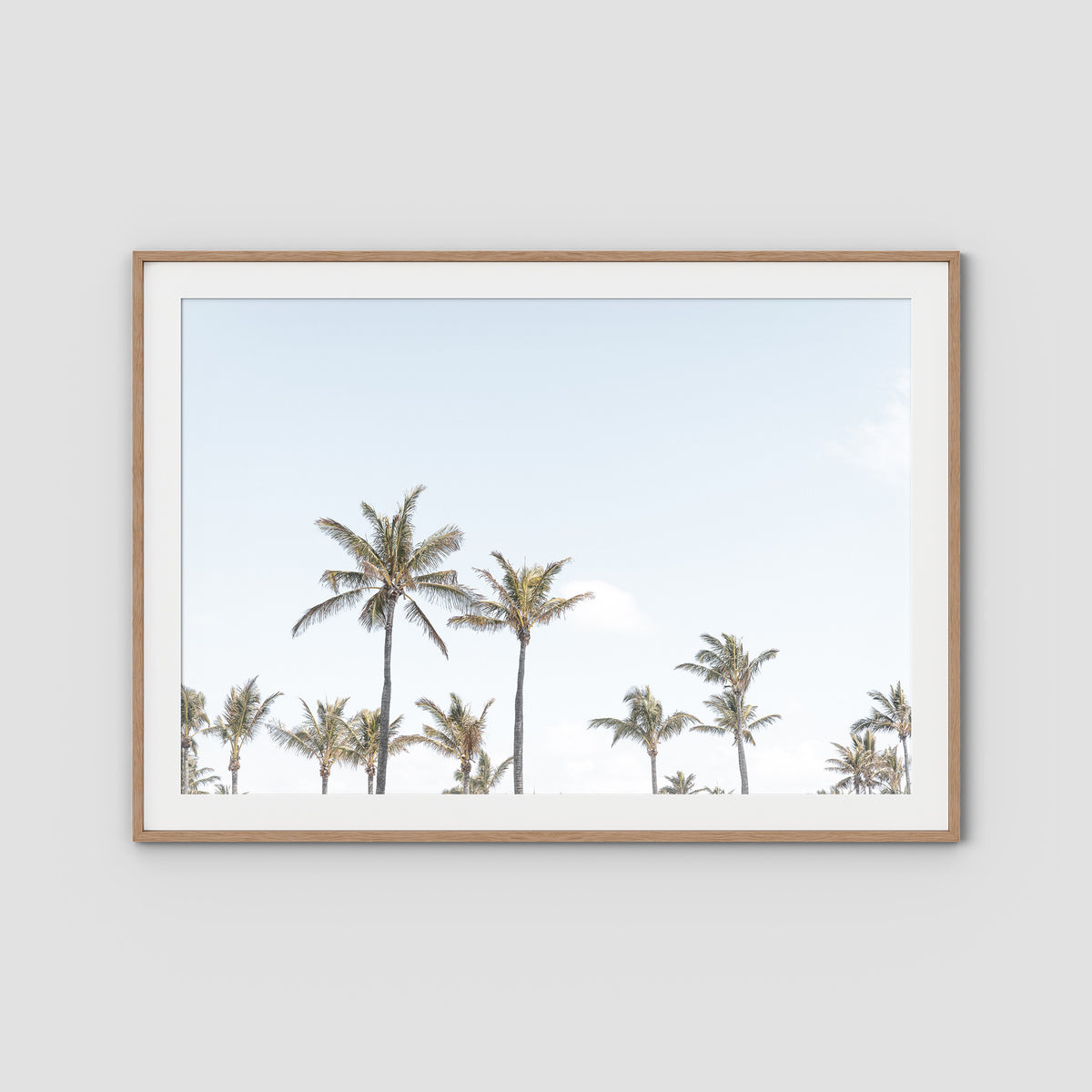 Tropical Palms ii - Art Print - Traditional Frame - Raw Oak - Landscape