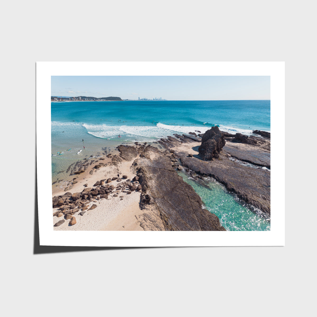 Currumbin Alley Rock Aerial - Gold Coast - Art Print - Fine Art Paper - Unframed Print - Landscape