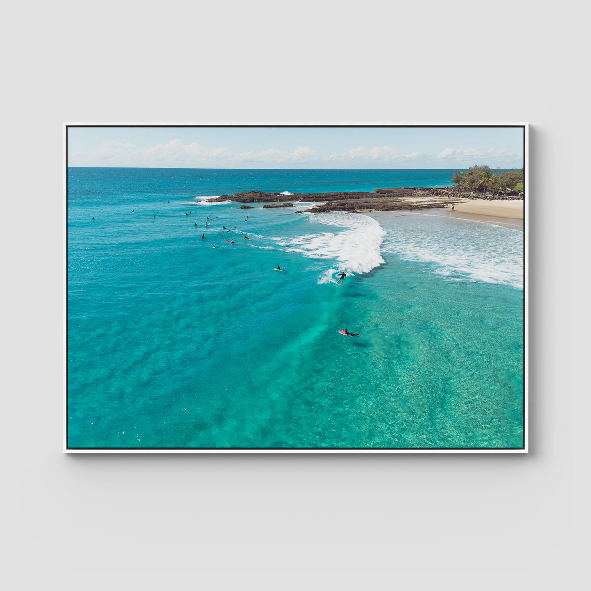 Snapper Fun Days - Gold Coast - Art Print - Float Frame Canvas - White - Landscape