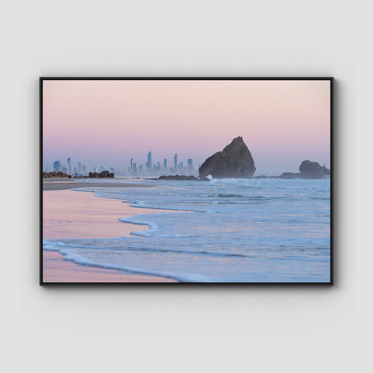 Currumbin Alley Sunset - Gold Coast - Art Print - Float Frame Canvas - Black - Landscape