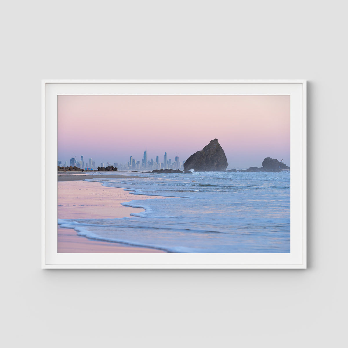 Currumbin Alley Sunset - Gold Coast - Art Print - Traditional Frame - White - Landscape