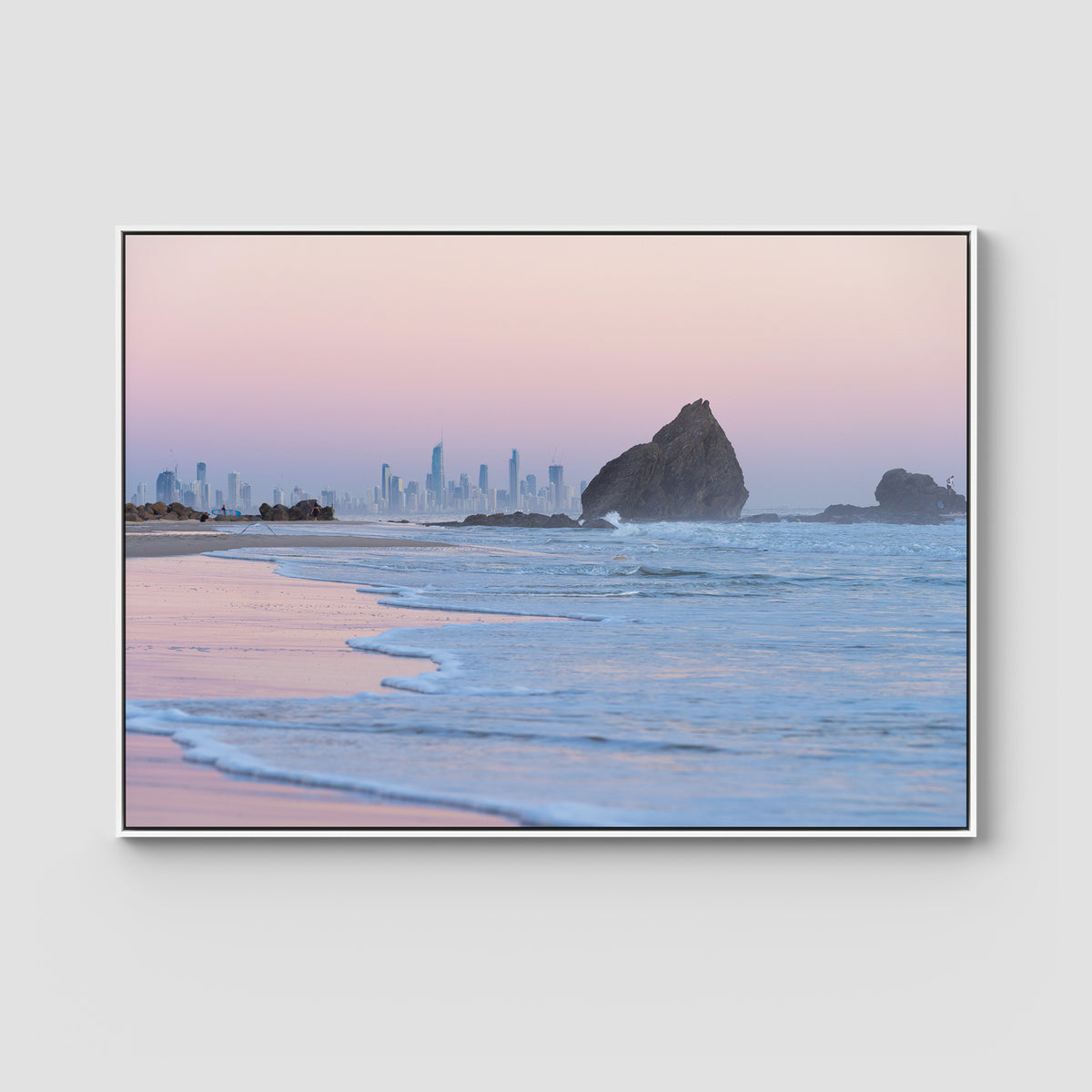 Currumbin Alley Sunset - Gold Coast - Art Print - Float Frame Canvas - White - Landscape