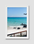 Coolangatta Bathing - Gold Coast - Art Print - Traditional Frame - White - Portrait