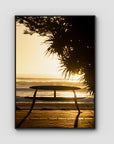 Burleigh Sun & Waves - Gold Coast - Art Print - Float Frame Canvas - Black - Portrait