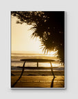 Burleigh Sun & Waves - Gold Coast - Art Print - Float Frame Canvas - White - Portrait