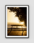 Burleigh Sun & Waves - Gold Coast - Art Print - Traditional Frame - Black - Portrait