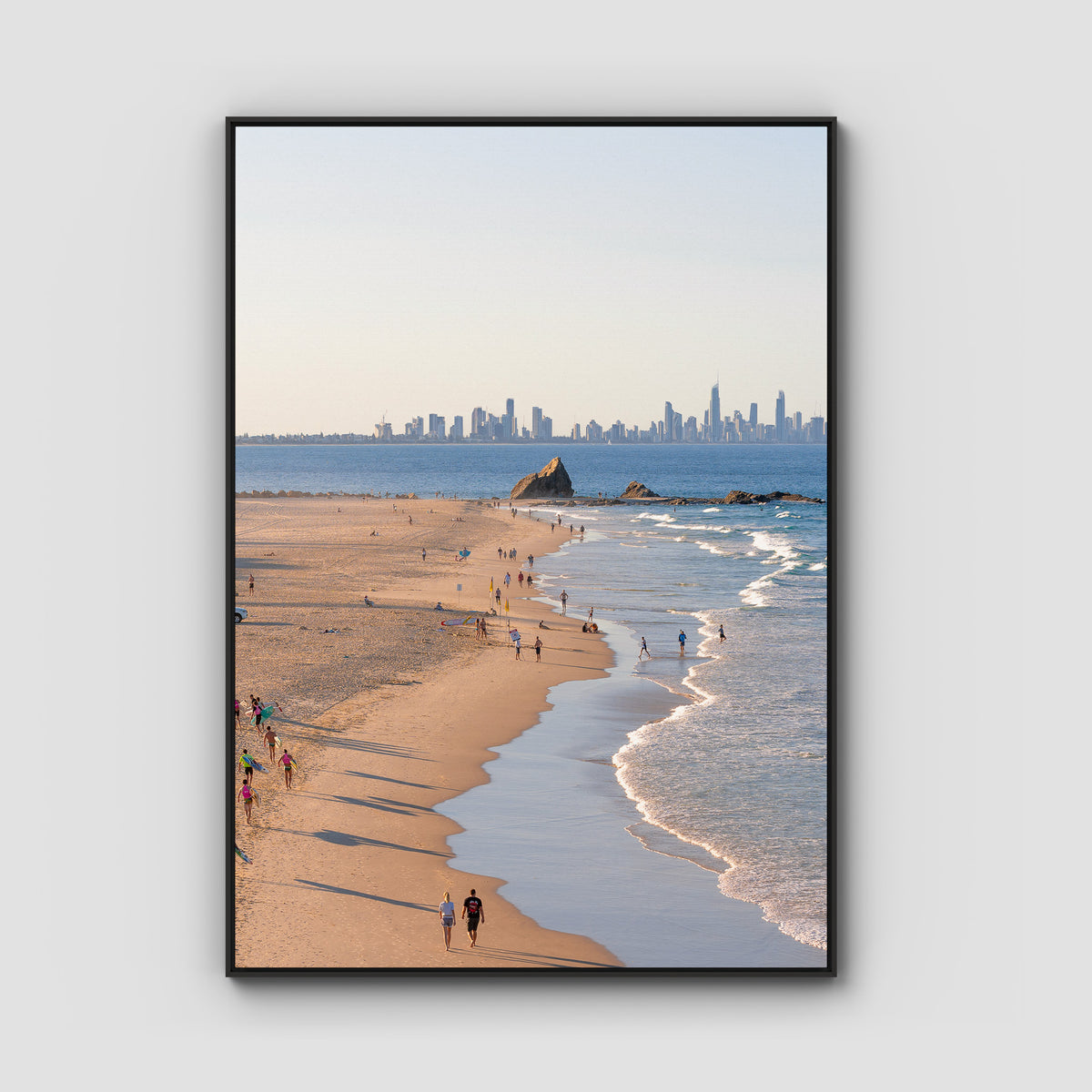 Elephant Rock Lookout - Currumbin - Gold Coast - Art Print - Float Frame Canvas - Black - Portrait