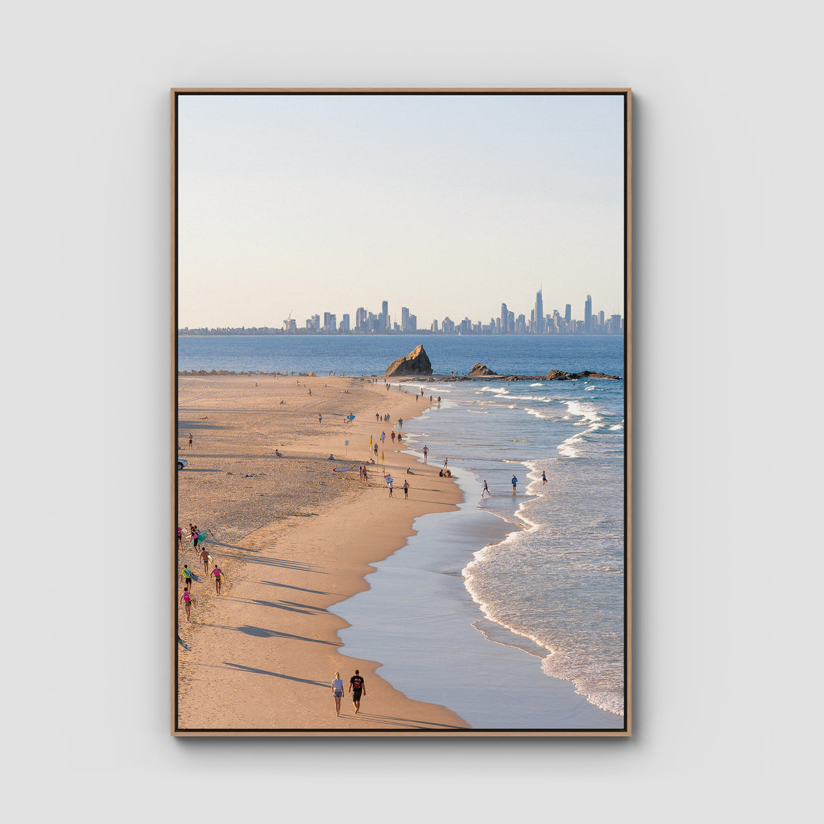 Elephant Rock Lookout - Currumbin - Gold Coast - Art Print - Float Frame Canvas - Raw Oak - Portrait