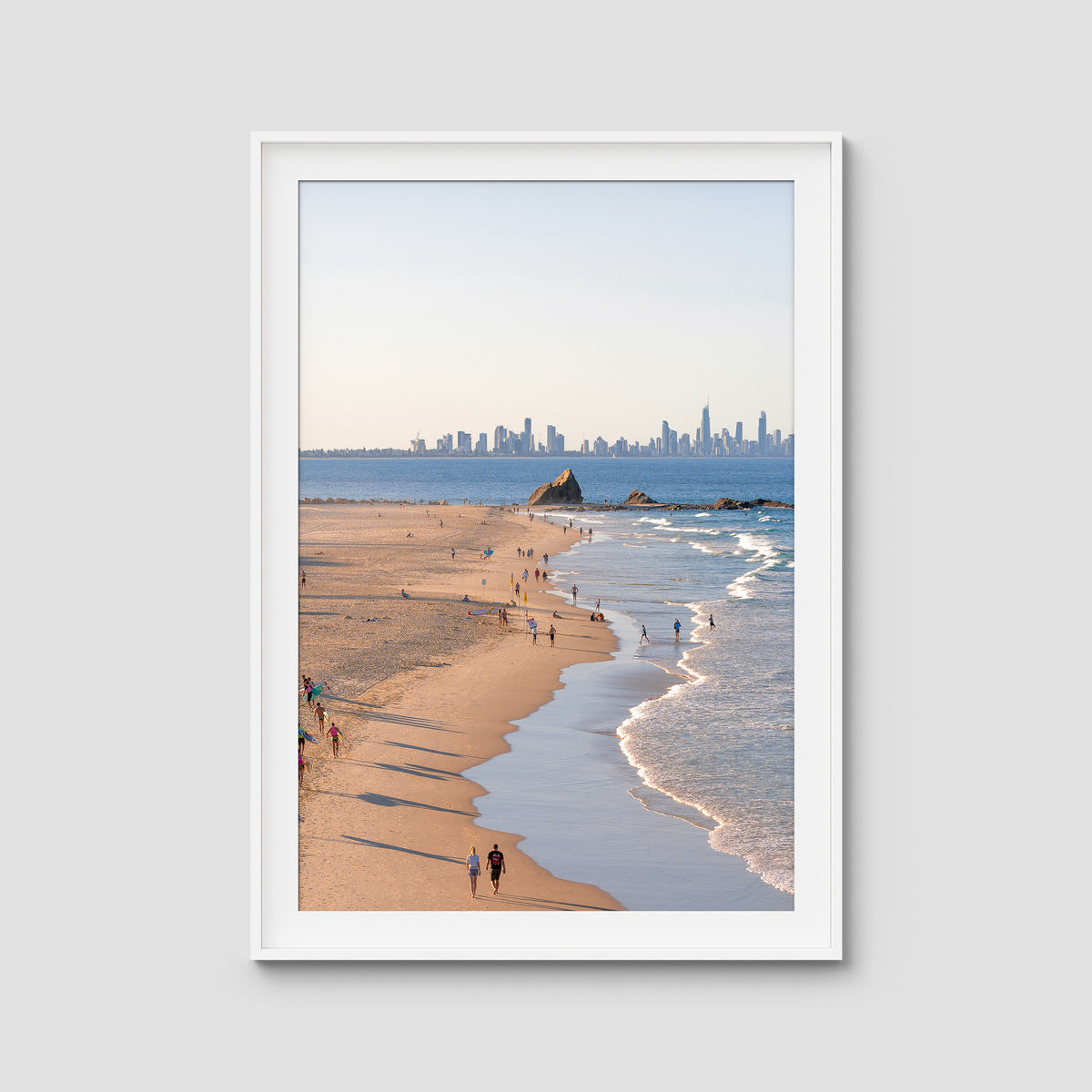 Elephant Rock Lookout - Currumbin - Gold Coast - Art Print - Traditional Frame - White - Portrait