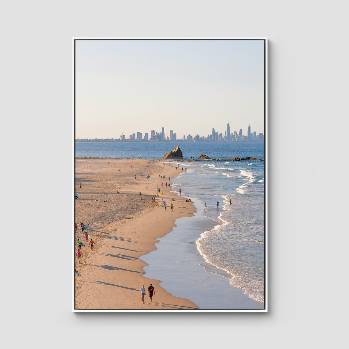 Elephant Rock Lookout - Currumbin - Gold Coast - Art Print - Float Frame Canvas - White - Portrait