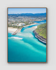Burleigh Headland Low Tide - Gold Coast - Art Print - Float Frame Canvas - Raw Oak - Portrait