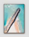 Tally Rock Wall - Gold Coast - Art Print - Float Frame Canvas - Raw Oak - Portrait