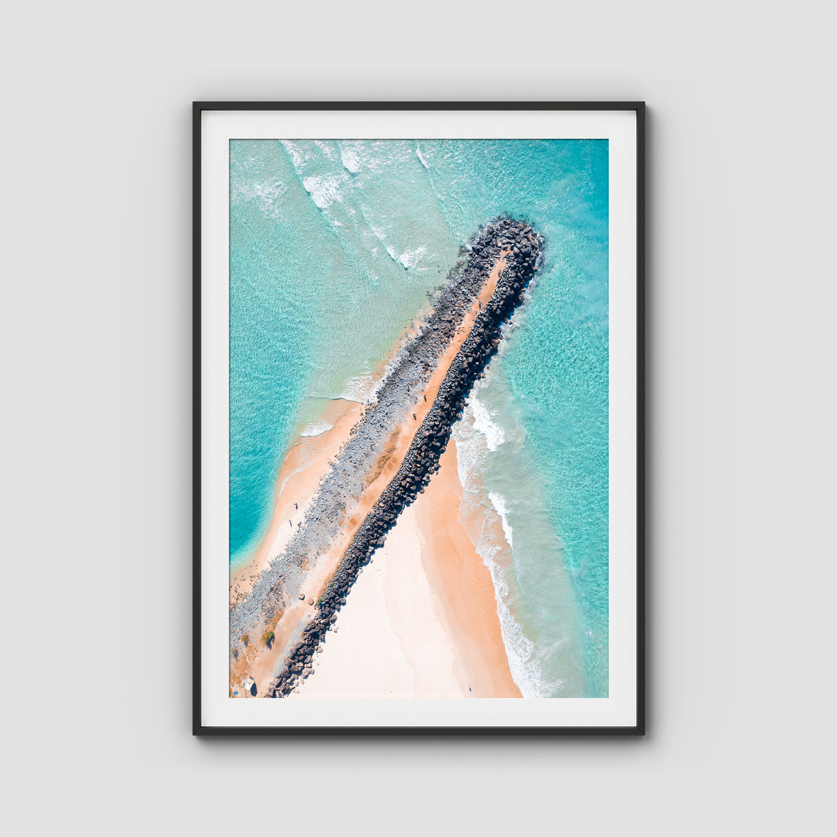 Tally Rock Wall - Gold Coast - Art Print - Traditional Frame - Black - Portrait