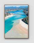 Tally Bridge - Gold Coast - Art Print - Float Frame Canvas - Raw Oak - Portrait