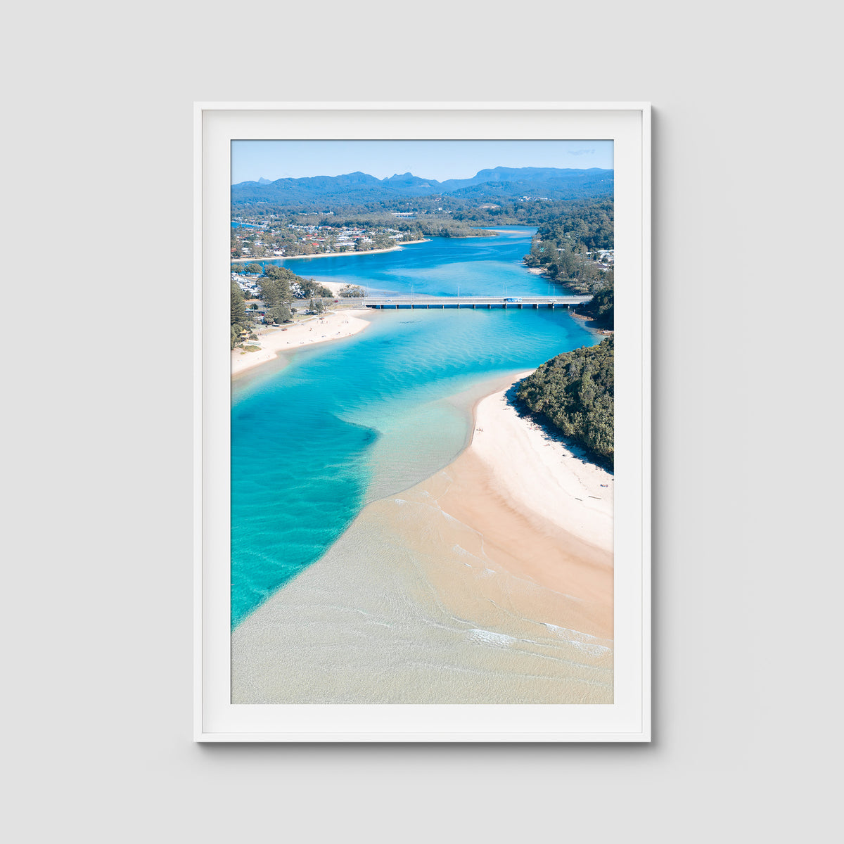 Tally Bridge - Gold Coast - Art Print - Traditional Frame - White - Portrait
