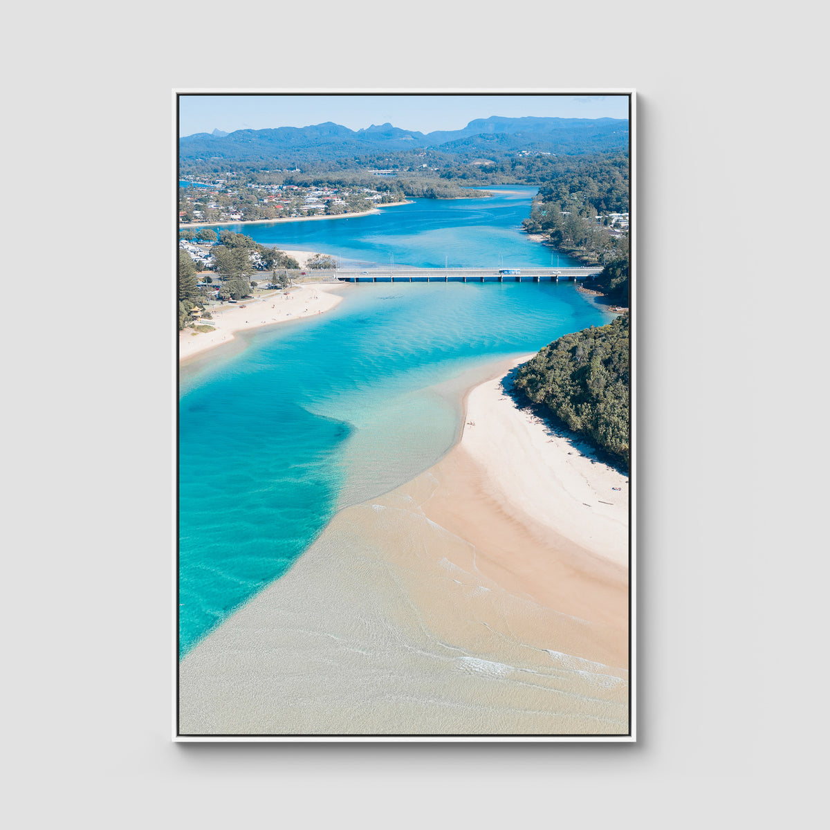 Tally Bridge - Gold Coast - Art Print - Float Frame Canvas - White - Portrait