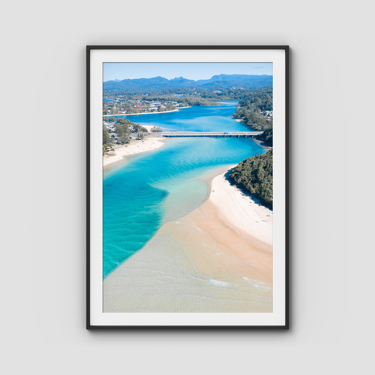 Tally Bridge - Gold Coast - Art Print - Traditional Frame - Black - Portrait