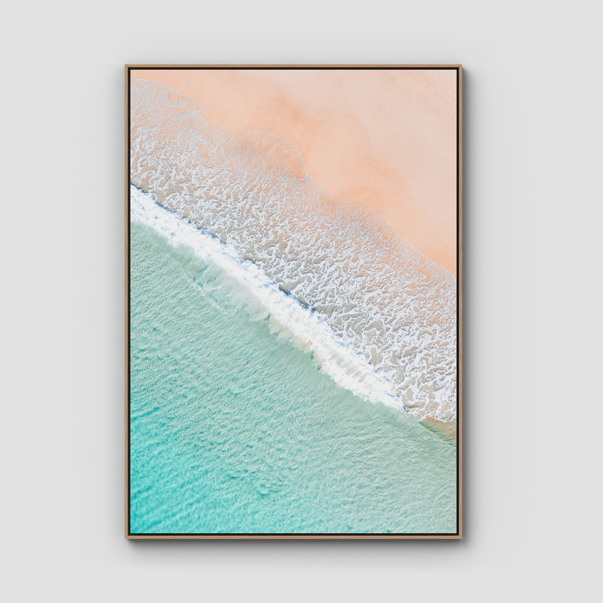 Tidal Tones ii - Gold Coast - Art Print - Float Frame Canvas - Raw Oak - Portrait