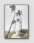 Gold Coast Palms - Gold Coast - Art Print - Float Frame Canvas - Raw Oak - Portrait