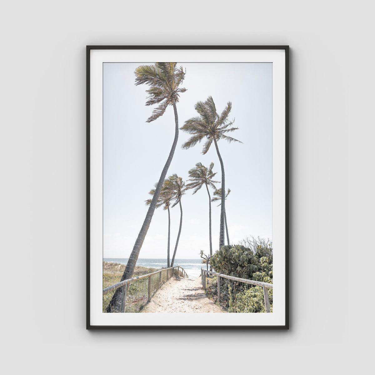 Gold Coast Palms - Gold Coast - Art Print - Traditional Frame - Black - Portrait