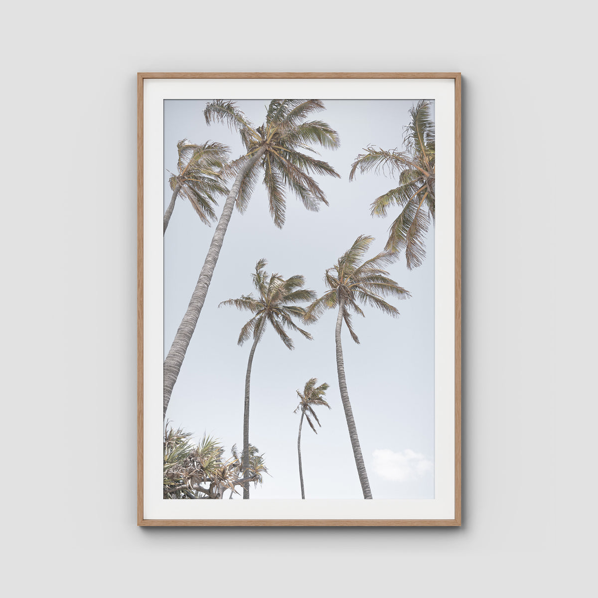 Tropical Palms - Art Print - Traditional Frame - Raw Oak - Portrait
