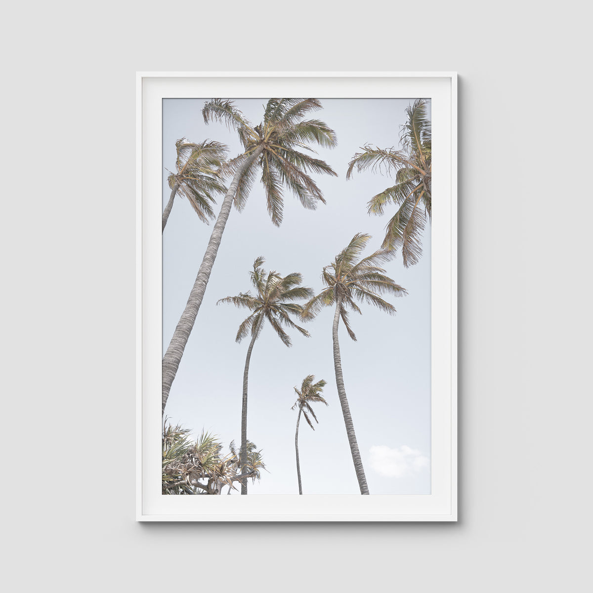 Tropical Palms - Art Print - Traditional Frame - White - Portrait