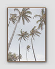Tropical Palms - Art Print - Float Frame Canvas - Raw Oak - Portrait