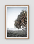 Pandanus By The Sea iii - Art Print - Traditional Frame - Raw Oak - Portrait