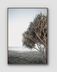 Pandanus By The Sea iii - Art Print - Float Frame Canvas - Raw Oak - Portrait