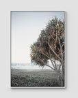 Pandanus By The Sea iii - Art Print - Float Frame Canvas - White - Portrait