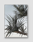 Pandanus Branch - Art Print - Float Frame Canvas - White - Portrait